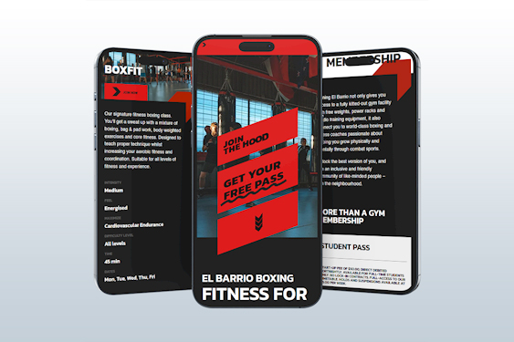 El Barrio Boxing Gym website redesign for boxing training and fitness classes in Brisbane