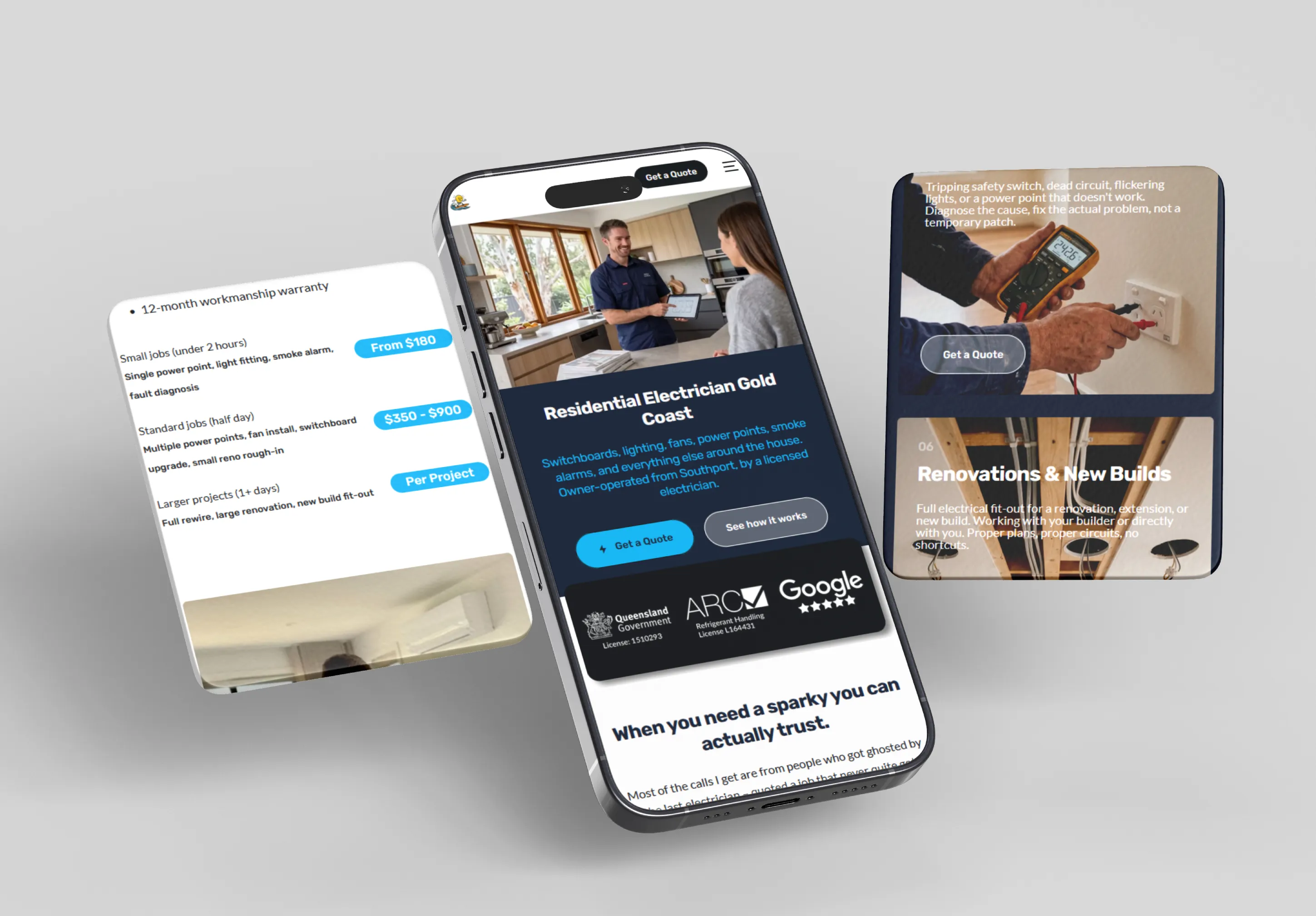 INEX Electrical: Electrician Web Design case study