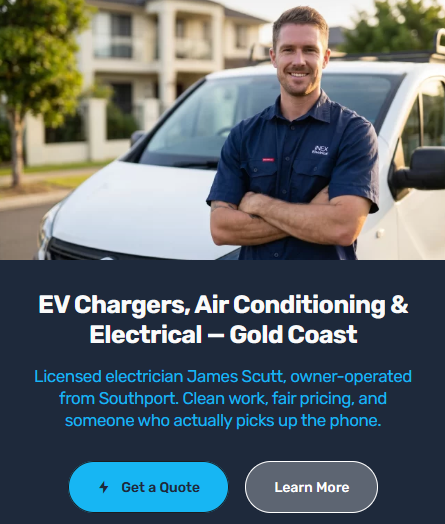 INEX Electrical electrician web design Gold Coast case study