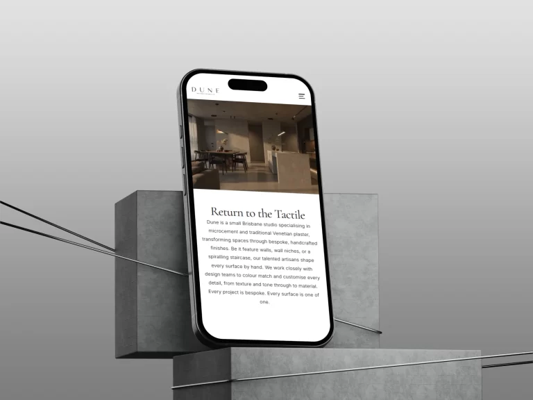 Dune Artisan Finishes mobile responsive web design for Venetian plaster services