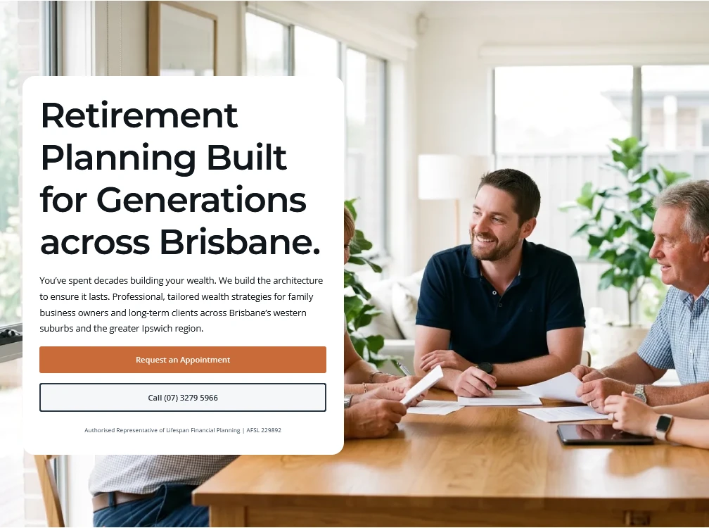 DeMar Financial Planning financial adviser website design case study hero image - Big Bao Marketing Brisbane