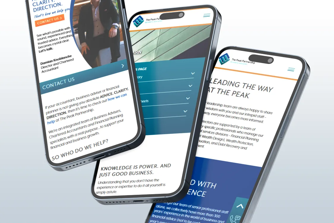 The Peak Partnership financial operations automation website design showcase - Big Bao Marketing Brisbane